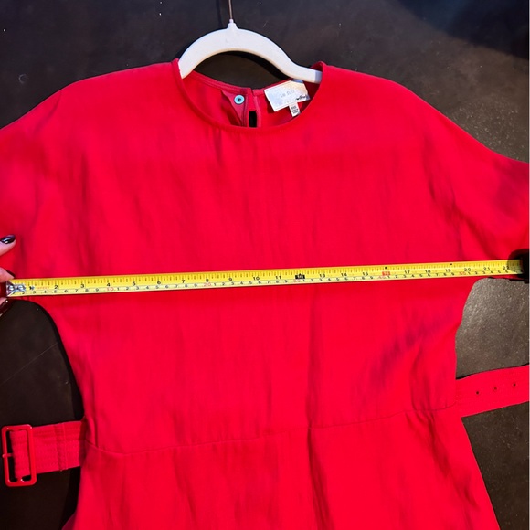 Wilfred le fou collection- tavin dress, gobi berry belted midi dress - Picture 8 of 16